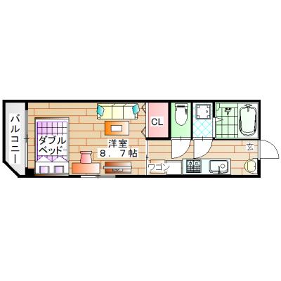 ワールドマンスリーなんばパークス・フロント（禁煙）の物件間取り図