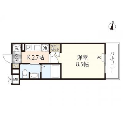 エールマンスリー井口 参番館（2-6）【無料WI-FI（無制限・浴室乾燥・シャワートイレ・ゴミ毎日回収★アルパーク・LECT・草津南駅徒歩圏内・スーパー至近】の物件間取り図