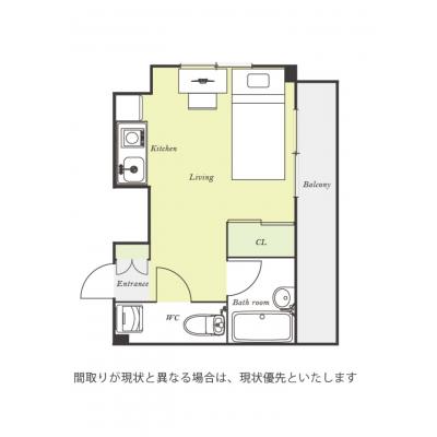 ユニオンマンスリー妙蓮寺２　502　1R・シングル☆【禁煙ルーム】人気の角部屋！バストイレ別＆浴室乾燥機のあるお部屋♪安心の建物オートロック・宅配ボックス・モニター付きインターフォン・室内洗濯機完備の物件間取り図