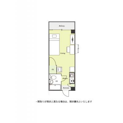 ユニオンマンスリー日吉本町４　201　1R・シングル☆【禁煙ルーム】角部屋＆モニター付きインターホン完備！東急横浜線・新綱島駅も利用可能で日吉や新横浜へのアクセスも◎コンビニ・スーパー至近の間取り図
