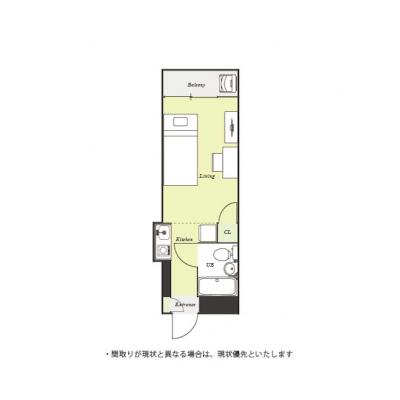●2026年2月27日から入居可●ユニオンマンスリー中山２　204　1R・シングル☆【禁煙ルーム】デスク・チェア＆洗濯機や冷蔵庫など生活家電のあるお部屋/23時まで営業のスーパー・まいばすけっとまで物の物件間取り図