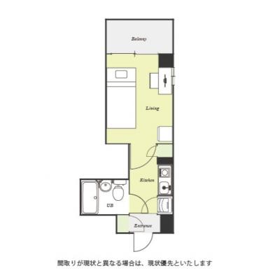●2026年1月11日から入居可●ユニオンマンスリー鶴見市場２　106　1K・シングル☆【禁煙ルーム】人気の角部屋♪モニター付きインターフォン＆室内洗濯機完備/駅近くには深夜0時まで営業スーパー「まいの物件間取り図