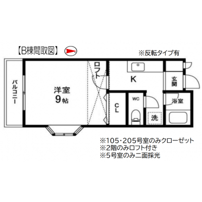 YM_コートヴィラＢ棟の間取り図