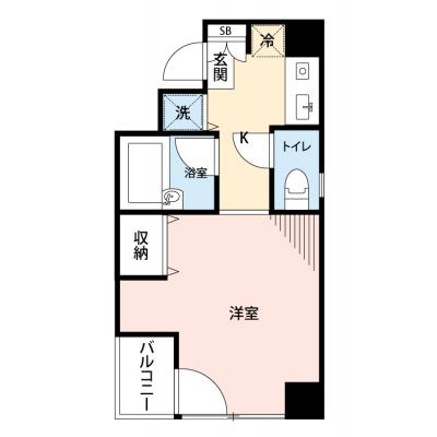 【🍡！秋の大感謝価格！🍡】【禁煙🚭/Wi-Fi無料🌐】マイナビSTAYミライエ恵比寿庚申橋　301の間取り図