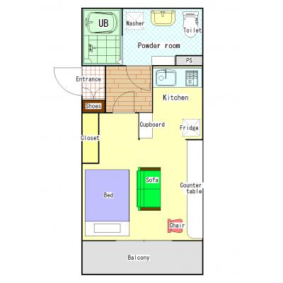 神田屋マンスリー／駅徒歩10分！家具家電生活用品付き／GFソフィ／長期割引ありの物件間取り図