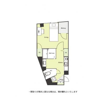 ユニオンマンスリー阪東橋４　106　1K・シングル☆【禁煙ルーム】角部屋＆モニター付きインターホン完備！建物オートロック/便利な浴室乾燥機付き♪複数路線利用可能・横浜駅へも乗り換えなしの間取り図