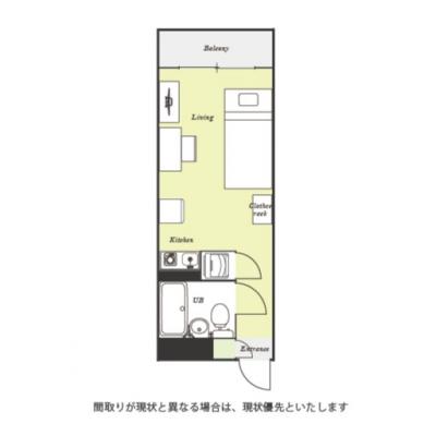 ユニオンマンスリー横浜弘明寺１　202　1R・シングル☆【禁煙ルーム】室内洗濯機や2ドア冷蔵庫など生活家電完備！勉強やテレワークにおすすめデスク・チェアのあるお部屋/コンビニ・スーパーまで徒歩約2分！の物件間取り図