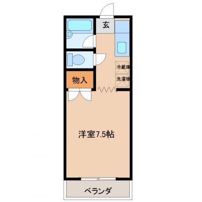 ソラリア大在　102号室　12月中旬から契約OK！の物件間取り図