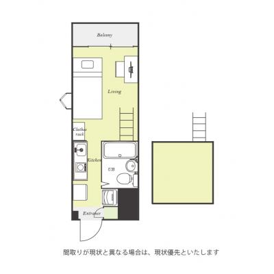 ユニオンマンスリー横浜鶴ヶ峰２　W201　1R・シングル☆【禁煙ルーム】人気の角部屋＆たっぷり収納ロフトつき♪あると嬉しい宅配ボックス完備！安心のモニター付きインターフォン・室内洗濯機♪の物件間取り図