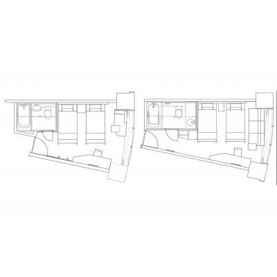 《新横浜駅駅徒歩2分》最短明後日の入居可能◎商業施設を併設！新横浜プリンスホテル［ツイン(禁煙) （６）］の物件間取り図