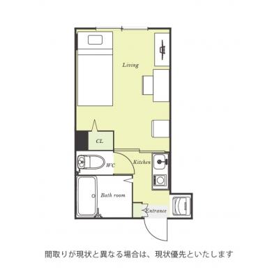ユニオンマンスリー相鉄三ツ境駅前１　302　1K・シングル☆【禁煙ルーム】人気のバストイレ別！デスク・チェアのあるお部屋♪安心の建物AL・宅配ボックス・モニター付きインターフォン・室内洗濯機完備の間取り図