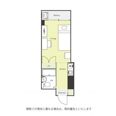 ユニオンマンスリー相模原１１　203　1R・シングル☆【禁煙ルーム】たっぷり収納2ドア冷蔵庫や電子レンジなど生活家電完備！デスク・チェアのあるお部屋の物件間取り図
