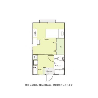 ユニオンマンスリー東千葉２　202　1K・シングル☆【禁煙ルーム】人気の角部屋＆バストイレ別♪モニター付きインターホン・室内洗濯機や冷蔵庫など生活家電完備。デスク・チェアのあるお部屋の間取り図