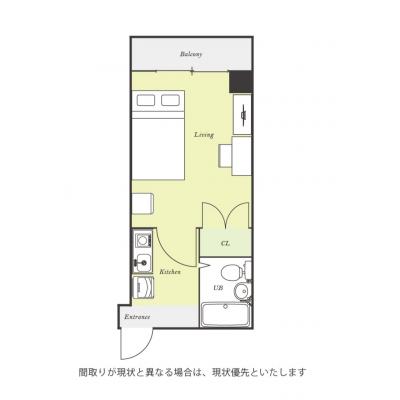 ユニオンマンスリー蘇我２　501　1K・セミダブル☆【禁煙ルーム】人気の角部屋♪安心のモニター付きインターフォン＆室内洗濯機完備の間取り図