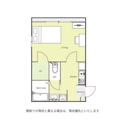 ユニオンマンスリー京成稲毛１　203　1K・セミダブル☆【禁煙ルーム】人気の角部屋＆バストイレ別！独立洗面台＆温水洗浄便座＆ウォークインクローゼットつき♪の間取り図