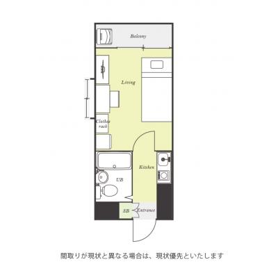 ●2026年1月22日から入居可●ユニオンマンスリー新松戸１　301　1K・シングル☆【禁煙ルーム】人気の角部屋♪デスク・チェア＆2ドア冷蔵庫や電子レンジなど生活家電のあるお部屋！安心の建物オートロッの物件間取り図