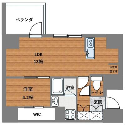 【高級マンスリー】コンフォリア•リヴ心斎橋鰻谷Q 01、クィーンベンド2台／シモンズマットレス／43インチ液晶テレビ／2ドア冷凍冷蔵庫の物件間取り図