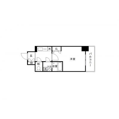 OneLife弁天町ルシェンテ【▼室内見学可（※空室状況により、応相談）、オートロック・ウォシュレット・浴室乾燥機付き！】の物件間取り図
