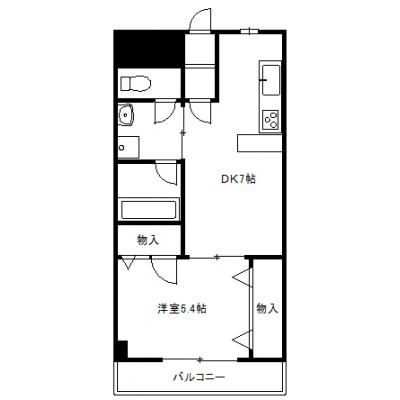 【メゾンドヴェール306】東武足利市駅徒歩5分　１DKの間取り図
