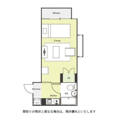 ユニオンマンスリー南行徳６　202　1K・シングル☆【禁煙ルーム】人気の角部屋！ローテーブル・ソファのあるレンガ調のお洒落なお部屋♪女性も安心の建物AL・宅配ボックス完備の物件間取り図