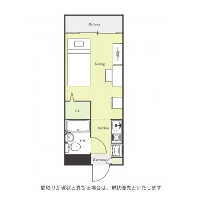 ユニオンマンスリー津田沼フィオーレ１　210　1R・シングル☆◆インターネット固定回線（有線・Wi-Fi）無料の部屋◆【禁煙ルーム】デスク・チェア完備！室内洗濯機や2ドア冷蔵庫など生活家電のあるお部屋の間取り図
