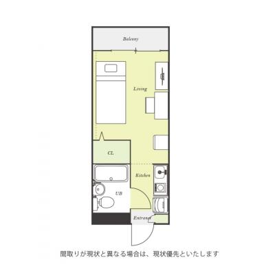 ユニオンマンスリー津田沼フィオーレ１　310　1R・シングル☆◆インターネット固定回線（有線・Wi-Fi）無料の部屋◆【禁煙ルーム】人気の角部屋！勉強や仕事、趣味におすすめデスク・チェアのあるお部屋の間取り図