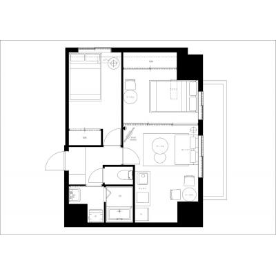 最寄り駅まで徒歩5分/家具・家電付き/グロワール伊勢佐木 702の間取り図