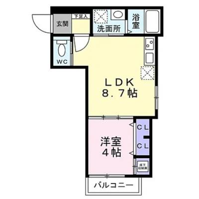 【✨🏰新築物件🏰✨】諏訪ノ森駅5分🚉イオンや100均もすぐ近くの便利物件♪家具家電付き🎏の物件間取り図