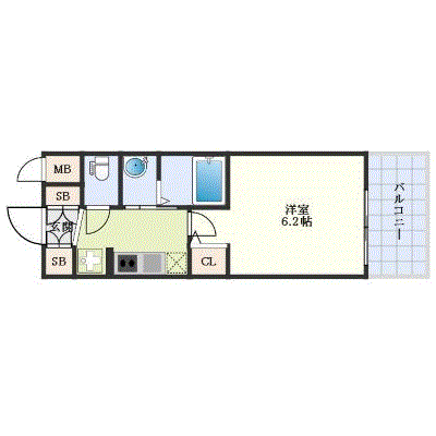 グッドステイ近鉄八尾駅北プリューム■【ハイクラス・1K・Wi-Fi対応・設備充実】の間取り図