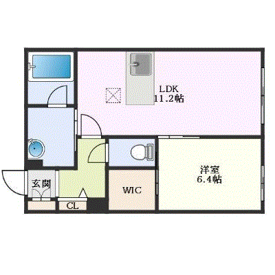 グッドステイ馬出九大病院前■エグゼ【ペット・デラックス・1LDK・Wi-Fi対応・設備充実】の間取り図