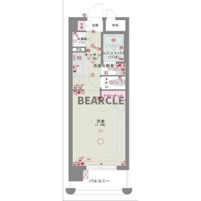【BC四条大宮】阪急大宮駅徒歩5分。🐈ペット飼育可能🐶なマンスリーマンション！の間取り図