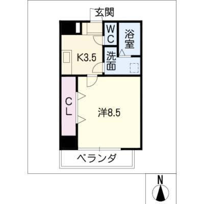 アルDEスリー名駅　801の間取り図