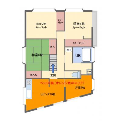 【オレンジマンスリー下丸子ペットプラス】♪大型ペットとご入居可能♪大型ファミリー向け大型物件85㎡/3SLDKの間取り/高速Wi-Fi無料,禁煙ルームの物件間取り図
