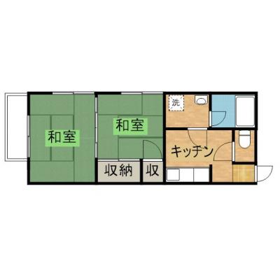 コーポ津久井　（2K）の物件間取り図