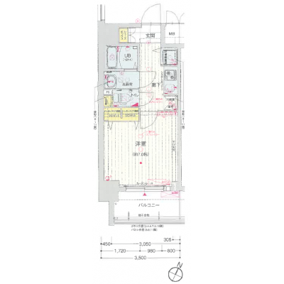 FRマンスリー阿波座　★電車で『本町』駅　２分　『心斎橋』駅　４分　『梅田』駅　６分　★の間取り図