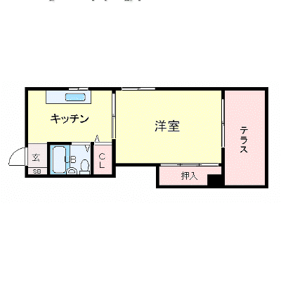 マンスリーリブマックス西宮北常磐町■『1DK』【ペット・ガスコンロ・32型TV】≪スマートシリーズ≫の間取り図
