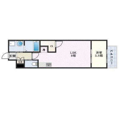 グッドステイ岡山駅西月光■エグゼ【ペット・1LDK・ハイクラス・設備充実】の間取り図