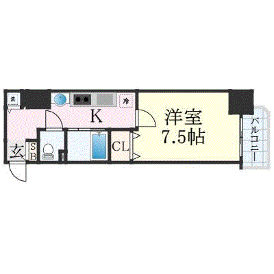 グッドステイ京橋駅西エスライズ★【ペット・ハイクラス・バストイレ別・設備充実】の間取り図