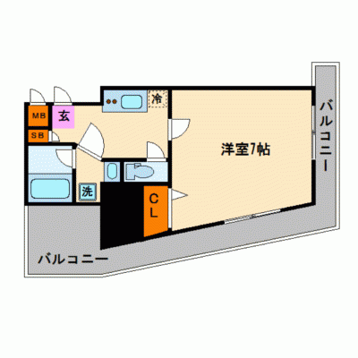 マンスリーリブマックス肥後橋TOWER■1st【ペット・駅2分・NET対応・洗浄機能付便座】≪エクセレントシリーズ≫の物件間取り図