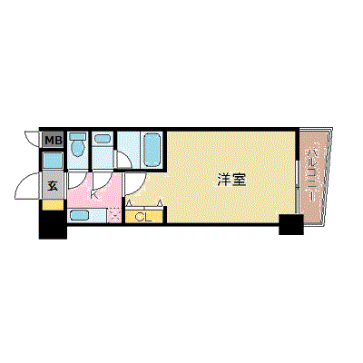 マンスリーリブマックス肥後橋TOWER□2nd【ペット・Largeタイプ・駅2分・高層階・NET対応】≪エクセレントシリーズ≫の物件間取り図