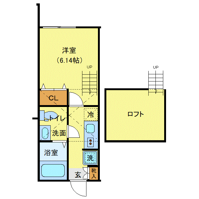 グッドステイ横浜線鴨居SOUTHダイム■『禁煙ルーム・ロフト付・1名入居限定・Wi-Fi無制限・浴室乾燥付』【ハイクラス】の間取り図