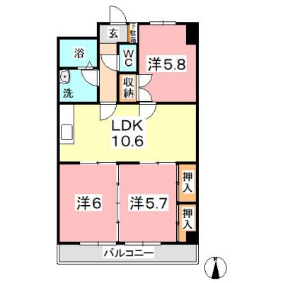 ★★セントエルモ里庄（※禁煙）★★【さくらマンスリー】インターネット無料・オートロック付！1Kの物件間取り図