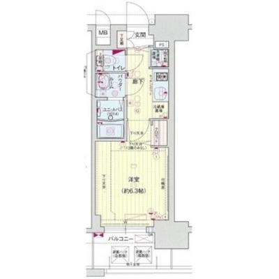【ネット無料💻】✨プレサンスマンスリークラブ大阪城公園ネクサス✨【駅徒歩3分🚎】の間取り図