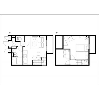3/31まで特価！初台駅から徒歩１０分/家具家電完備の1LDK/ザ・パーククロス初台104の物件間取り図