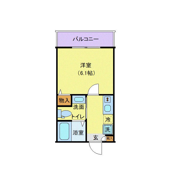 マンスリーリブマックス横浜弘明寺NORTHオアシスA■『禁煙ルーム』【1名入居限定・Wi-Fi無制限・独立洗面・浴室乾燥付】≪エクセレントシリーズ≫の間取り図
