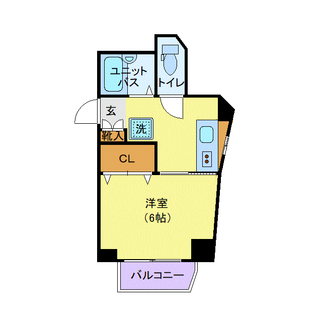 グッドステイ蒲田SOUTHエスペランサ■『禁煙ルーム・駅5分・浴室乾燥付』【ベーシック】の間取り図