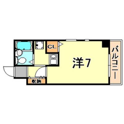 トラスト三宮4【隣はawj カフェ♪最上階・角部屋！】の物件間取り図