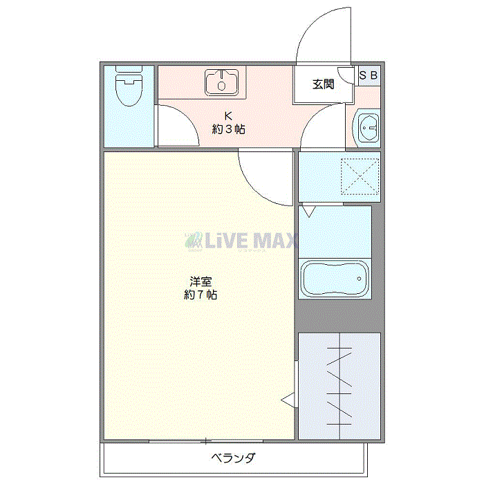 マンスリーリブマックス北大宮NORTH△『禁煙ルーム・駅4分』【独立洗面台付】≪スタンダードシリーズ≫の物件間取り図