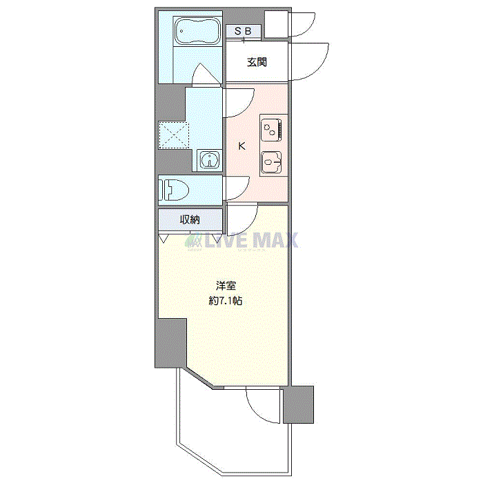 マンスリーリブマックス大島EAST☆『禁煙ルーム』【Wi-Fi無制限・独立洗面台・浴室乾燥付】≪プレミアムシリーズ≫の物件間取り図