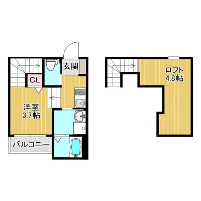 【MP 須屋ARTS】1Rの物件間取り図